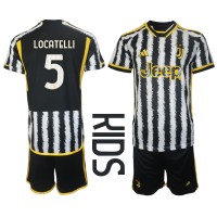 Juventus Manuel Locatelli #5 Hemmadräkt Barn 2023-24 Kortärmad (+ Korta byxor)